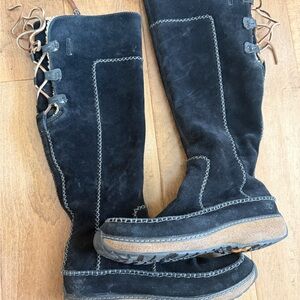 Timberland Black Suede Knee-High Boots